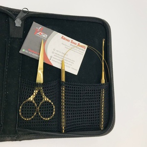 Vente en gros Pince à pince étanche en acier inoxydable plaqué or pour enlever les micro-perles Pince à cheveux avec logo personnalisé - Product Image 4