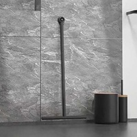 Meilleur grattoir télescopique noir tout usage pour salle de bain, porte et fenêtre, en caoutchouc extensible, raclette de douche en verre