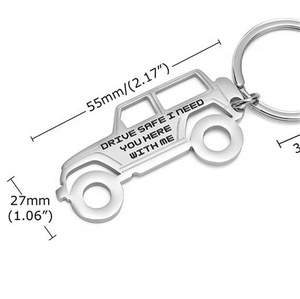 Yiwu Aceon guida sicura in acciaio inossidabile ho bisogno di te qui con Me regalo inciso per <span class=keywords><strong>lui</strong></span> portachiavi tagliato a forma di auto - Product Image 2