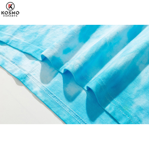 Camiseta informal de algodón 100% con tinte de corbata para hombre, de gran tamaño, holgada, manga corta, calidad superior, peso pesado, hombro caído, ecológica - Product Image 5