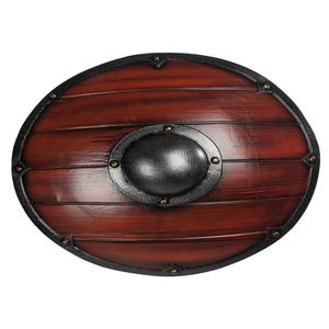 Ornements de bouclier médiéval artisanal sculpté en bois et métal, style runique nordique, qualité industrielle, OEM/ODM, 22 pouces, garantie 3 ans - Product Image 1