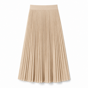Jupe plissée mi-mollet pour femme à taille élastique, en mélange polyester et mousseline, infroissable, écologique, élégante, coupe trapèze, imprimée, ODM - Product Image 3