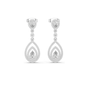 ต่างหูเพชรทรงหยดน้ำ 1.214 กะรัต สำหรับผู้หญิง ความใส VVS-VS EF ทอง 18KT, 14KT, 10KT และเงิน 925 สีโรสโกลด์, สีเหลือง, สีขาว - Product Image 3