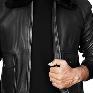 New 2025 Low MOQ Unique quality Custom <b>Sheepskin</b> Bomber <b>Jacket</b> High Quality Leather <b>Jacket</b> - Product Image 6