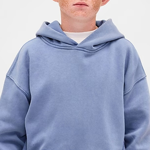 เสื้อฮู้ดเด็กผู้ชายแบบสวมหัว ไหล่ตก พร้อมออกแบบโลโก้ตามสั่ง สำหรับผู้ซื้อจำนวนมาก ราคาถูก/ แขนยาวและกระเป๋าจิงโจ้ - Product Image 2