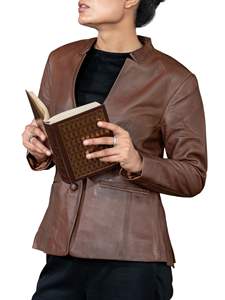 Nouvelle veste en cuir respirante pour femmes avec logo personnalisé sur le devant, cuir véritable de qualité supérieure, best-seller pour les vêtements d'extérieur - Product Image 5