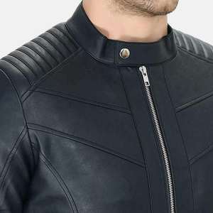 Blouson en cuir pour homme de qualité supérieure, en toile d'hiver, en cuir de vache, à capuche, style bombardier, moto et motard - Product Image 2