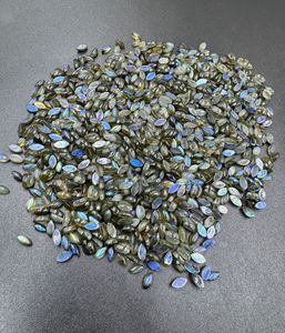 Bleu Flashy Labradorite Lâche Lisse Marquise Forme Cabochon Haute Qualité Naturel 6x12mm-10x20mm pour la Fabrication de Bijoux En Gros - Product Image 2