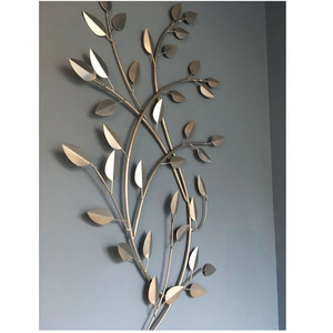 Branche Design Salon Mur Art Style Classy Lobby Suspendu Belle Tige En Acier Inoxydable 2 Pièces Arbre Gravé Coloré - Product Image 3