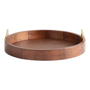 Plateaux ronds en bois adaptés à l'affichage de décorations saisonnières avec un charme naturel et un design polyvalent - Product Image 1