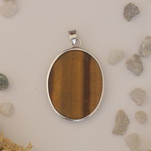 925 estampado diseñador mejor calidad colgante joyería 925 plata esterlina hecha a mano piedra preciosa Natural Ojo de Tigre colgante joyería - Product Image 2