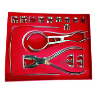 Disesuaikan Premium 15 buah karet gigi Dam Kit Punch Plier penjepit baja restoratif set gigi instrumen bedah