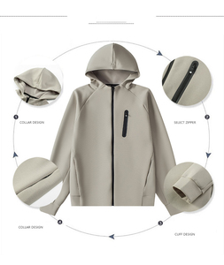 Chándal deportivo personalizado de poliéster de dos piezas para hombre, chándal deportivo para correr, chaqueta de entrenamiento de invierno con rayas laterales y cremallera completa para invierno - Product Image 3