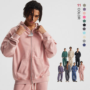 Prix de gros, logo personnalisé, sweat-shirt pour homme en coton biologique lourd, col rond, uni, couleur unie, pour la saison hivernale - Product Image 1