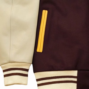 Alta calidad cuello redondo venta al por mayor primavera Formal Varsity chaquetas transpirable personalizado impresión frontal poliéster/algodón - Product Image 5