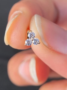 3 Stone <b>Moissanite</b> Diamond Earring 925 Sterling Silver Customized Studs <b>Moissanite</b> Earring & <b>Other</b> Diamond <b>Jewelry</b> - Product Image 2