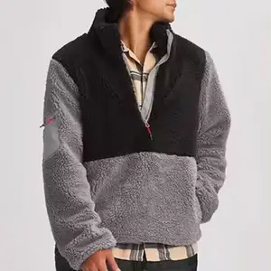 New Material Men Blank Fur Coat Wholesale Sherpa Wool Jacket Fleece Zip Up Jackets Custom Sherpa Fleece Jacket