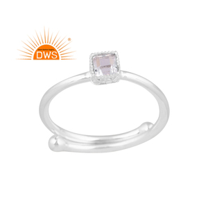 Anillo apilable de piedras preciosas de Topacio azul natural de plata de ley fina de última tendencia, fabricante de joyería personalizada - Product Image 1
