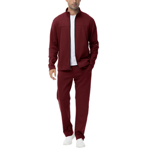 Survêtement de jogging pour homme, personnalisé, en gros, OEM, rouge, ajusté, avec fermeture éclair et capuche - Product Image 1