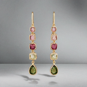 ต่างหูแบบยาวหลากสีสำหรับผู้หญิงและผู้หญิงต่างหูเงินสเตอร์ลิง925ชุบทอง18K - Product Image 3