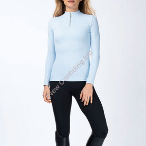 Ropa ecuestre reflectante ligera de manga larga transpirable personalizada, camisetas de equitación para mujer para mayor seguridad y visibilidad - Product Image 3