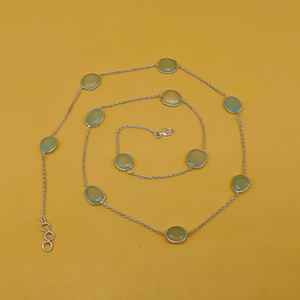 Style moderne 925 Sterling Silver Dainty Chaîne Collier pour Femmes Naturel À Facettes Chalcy Fine Pendentifs Charmes En Gros - Product Image 3