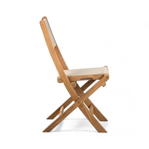 เก้าอี้พับไม้สักดีไซน์หรูทันสมัย งานถักเชือก สำหรับห้องรับประทานอาหาร งานกลางแจ้ง งานแต่งงาน - Product Image 2