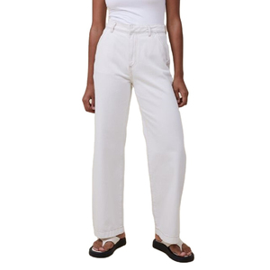 Pantalones vaqueros de Mujer ajustados transpirables de alta calidad de talla grande al por mayor, pantalones vaqueros informales de tela vaquera teñida en negro y azul - Product Image 5