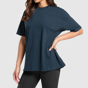 T-Shirt femme Spandex/coton écologique séchage rapide respirant coupe ample Style décontracté anti-boulochage couleur unie numérique - Product Image 2