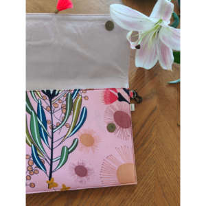 Peppy Meadows for Pink Sling <b>Clutch</b> with Tassel Embroidery Rhinestone <b>Pearl</b> Fur Trim - Product Image 2