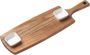 AALIYAN IMPEX Ensemble de planche à découper en bambou écologique Couteau à collation économique Servir du jus profond Bien Accessoire de cuisine en bois - Product Image 5