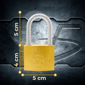 Lucchetto in Ferro Dorato con Gancio Lungo 50mm e Chiave, Funzione di Sicurezza - Product Image 4