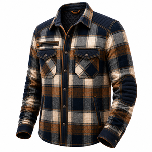 Blank Women's Winter Motorcycle <b>Flannel</b> Shirt Plaid Protective Riding <b>Jacket</b> Quilted Lining Double Pocket Biker Outdoor - Product Image 6