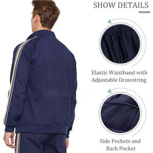 Chándal de algodón y poliéster transpirable para hombre con cuello levantado, colección de invierno, logotipo frontal transpirable - Product Image 5