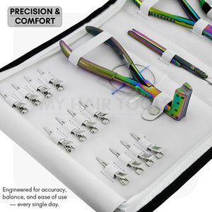 เครื่องมือต่อผมขายดีประกอบด้วยเทปคีมที่เปิดคีมไมโครบีดตัวถอดคลิปหนีบทอห่วงนิ้ว - Product Image 6