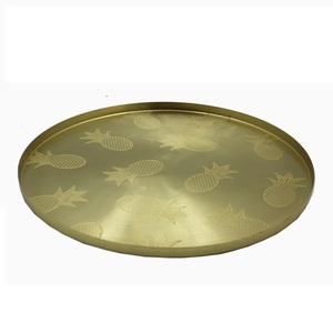<b>Dinner</b> Ware Iron Round Plate With Silver Color Vintage Style Serving <b>Tray</b> For Home Kitchen & Table Top Decoration - Product Image 4