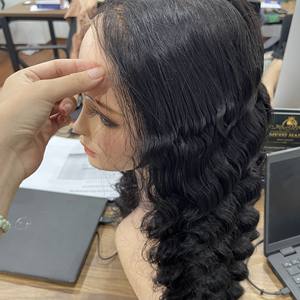 วิกผมลอนคลื่นลึกสีดำธรรมชาติสำหรับต่อผม100% เวียดนามผมขายส่ง - Product Image 3
