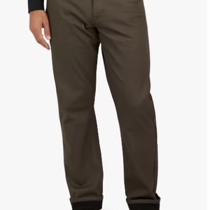 Pantalon décontracté pour homme léger doublé en polaire - Taille mi-haute |   Pantalon en toile isolé doux et chaud pour l'été - Product Image 1