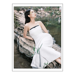 Elegant Style Black & White Women'S Clothing <b>Dresses</b> in Stock Women'S Clothes Veva A-Line <b>Dress</b> Whiteant Vietnam Factory - Product Image 1