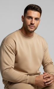 Chándal de Hombre 2 en 1 Reversible de Forro Polar, Cálido, Beige, Informal, de Invierno, Ecológico, Transpirable, de Alta Calidad, 2025 - Product Image 2