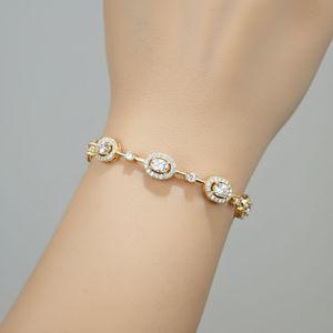 2.00CTW Round Oval Halo-<b>Set</b> Diamond Station Bracelet - Product Image 3
