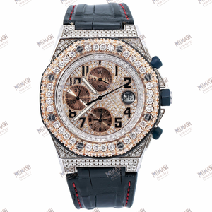 Lujo Moissanite Cut Out Diamond Watch Totalmente helado, brillante pulido y diseñado para que destaque entre cada multitud - Product Image 3