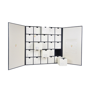 Foldable Drawer-Style <b>Christmas</b> Countdown Gift <b>Box</b> 30-Day Version Reusable Magnetic Closure Paperboard Construction - Product Image 1