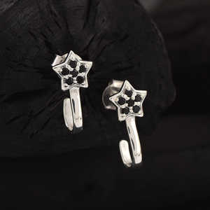 925 boucles d'oreilles étoile en argent Sterling pour dames forme ronde naturelle Onyx pierre précieuse broche réglage bijoux fins perle pierre principale - Product Image 1