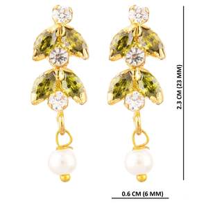 Pendientes de gota de perla CZ de Zirconia cúbica chapada en oro tradicional indio joyería para mujeres y niñas - Product Image 3