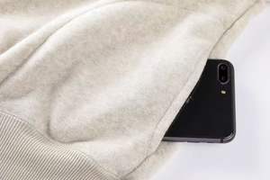 Sudadera con Capucha de Media Cremallera Estilo Urbano Retro Casual para Parejas, Diseño de Hombros Caídos, 100% Algodón, Secado Rápido para Hombre y Mujer - Product Image 4