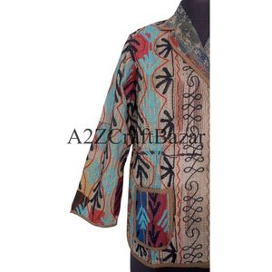 Chaqueta Reversible de Algodón Kantha Acolchada, Ecológica, Transpirable, con Estampado Floral Digital Vintage Indio para Mujeres y Niñas - Product Image 3