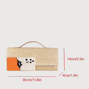 Nouveau Sac Bandoulière Tressé en Paille 2026 pour Femme, Sac à <span class=keywords><strong>Rabat</strong></span> en Rotin, Sac à <span class=keywords><strong>Main</strong></span> d'Été pour la Plage, Petit Sac Messager à Chaîne, Style Bohème Tendance - Product Image 6