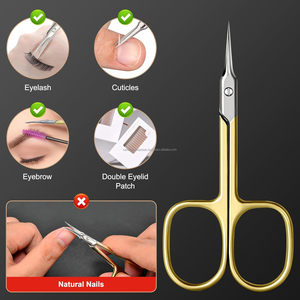 Professional Straight Edge Cuticle Trimming Scissors Cutting Nail <b>Care</b> Gold Wholesale Stainless Steel Manicure Pedicure - Product Image 5