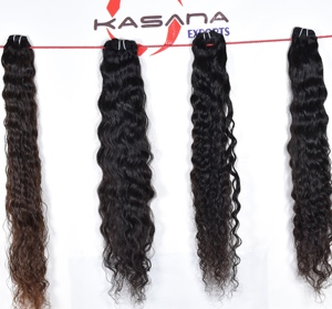 ผมต่อแบบอินเดียแท้ 100% เกรด Remy  จัดเรียงเกล็ดผมอย่างดี  ลอนลึก  แบบเต็มศีรษะ  ติดง่าย คุณภาพสูง - Product Image 1